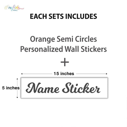 Orange Semi Circles Personalized Wall Stickers