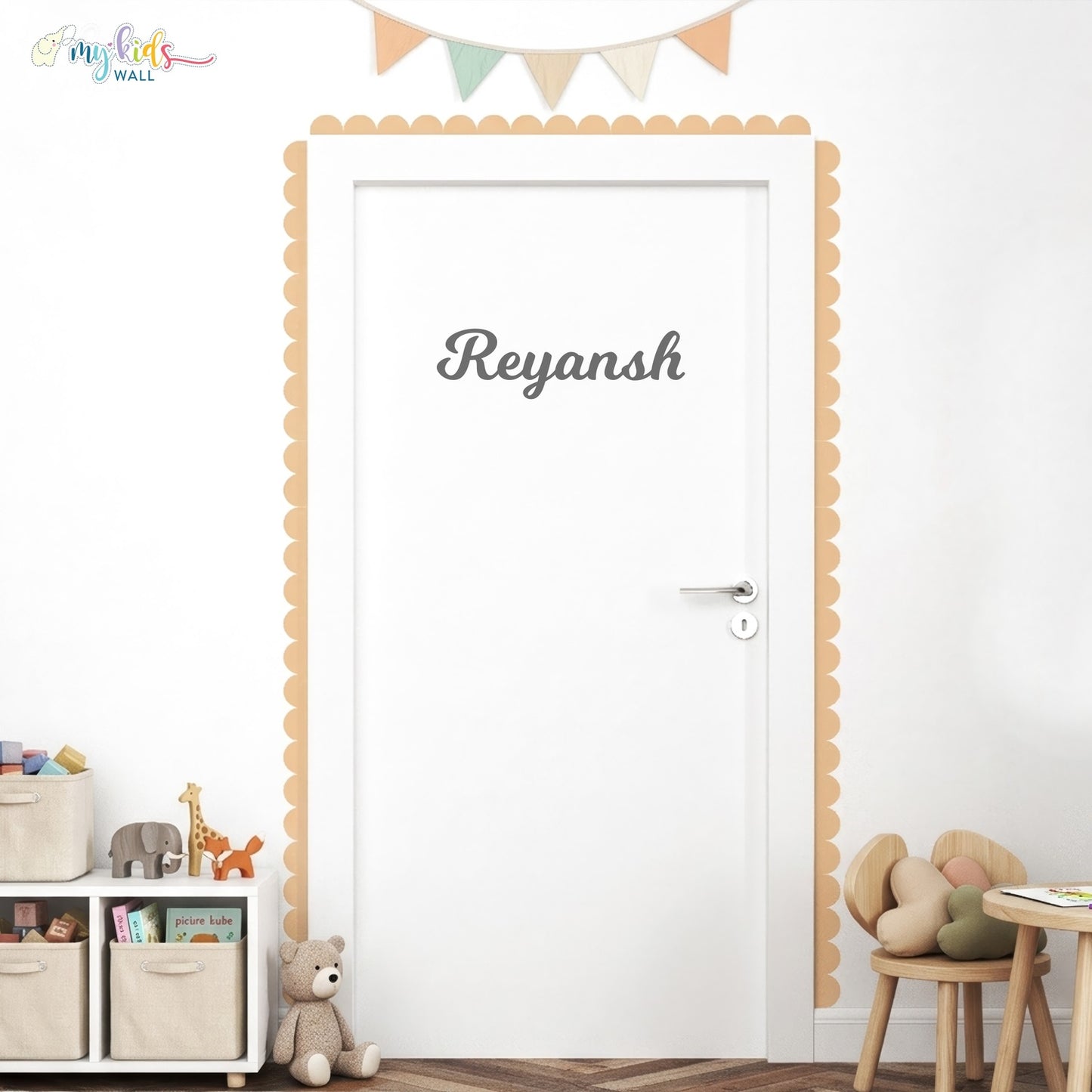 Orange Semi Circles Personalized Wall Stickers