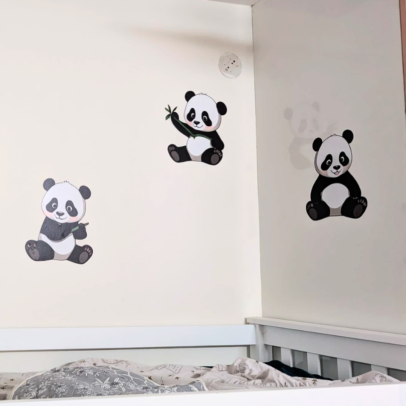 Playful Panda Personalised Wall Stickers