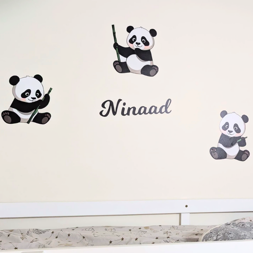Playful Panda Personalised Wall Stickers