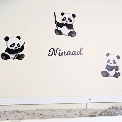 Playful Panda Personalised Wall Stickers