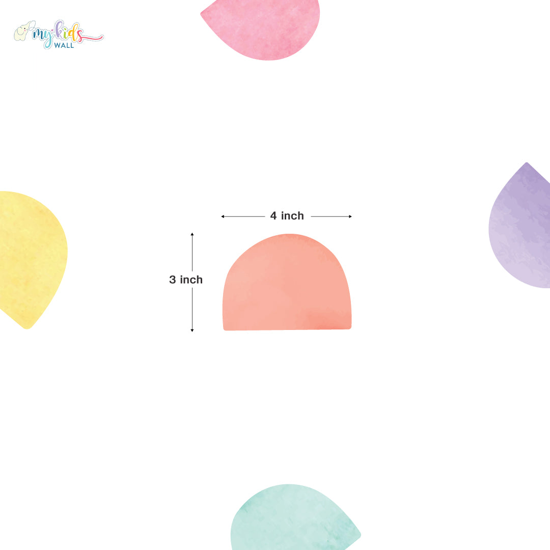 Pastel Semi Circle Scallop Wall Stickers