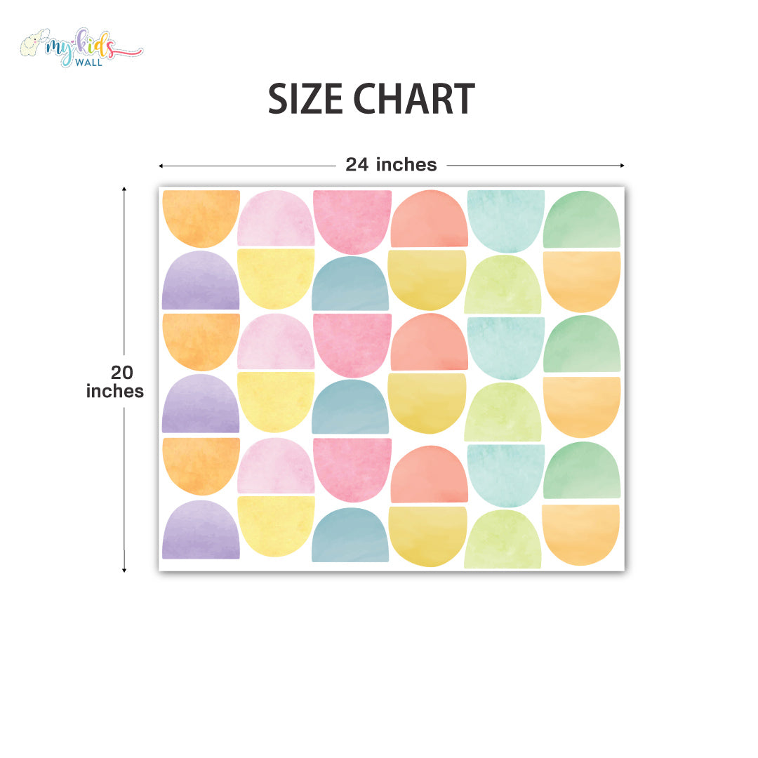 Pastel Semi Circle Scallop Wall Stickers