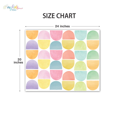 Pastel Semi Circle Scallop Wall Stickers