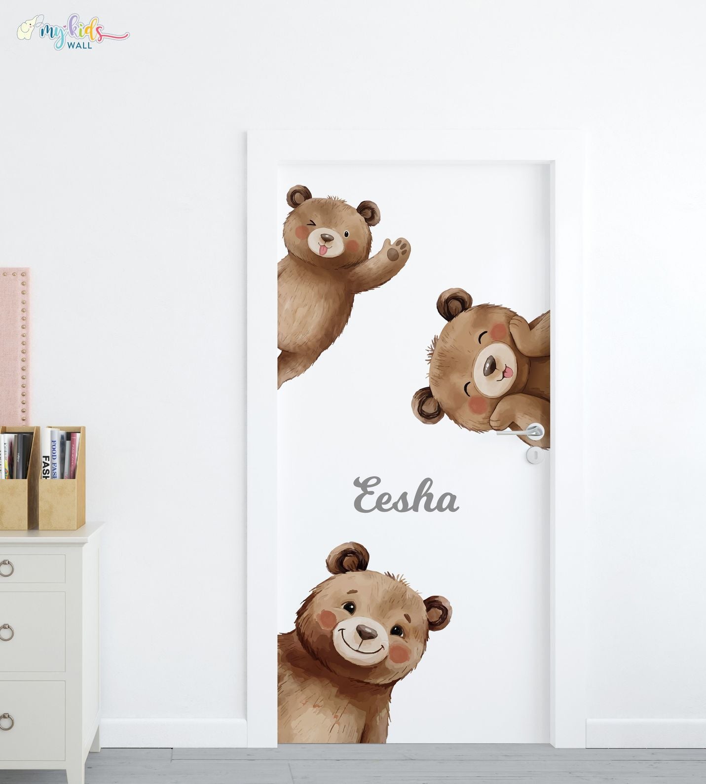 Peeping Bear Friends Personalized Wall Stickers