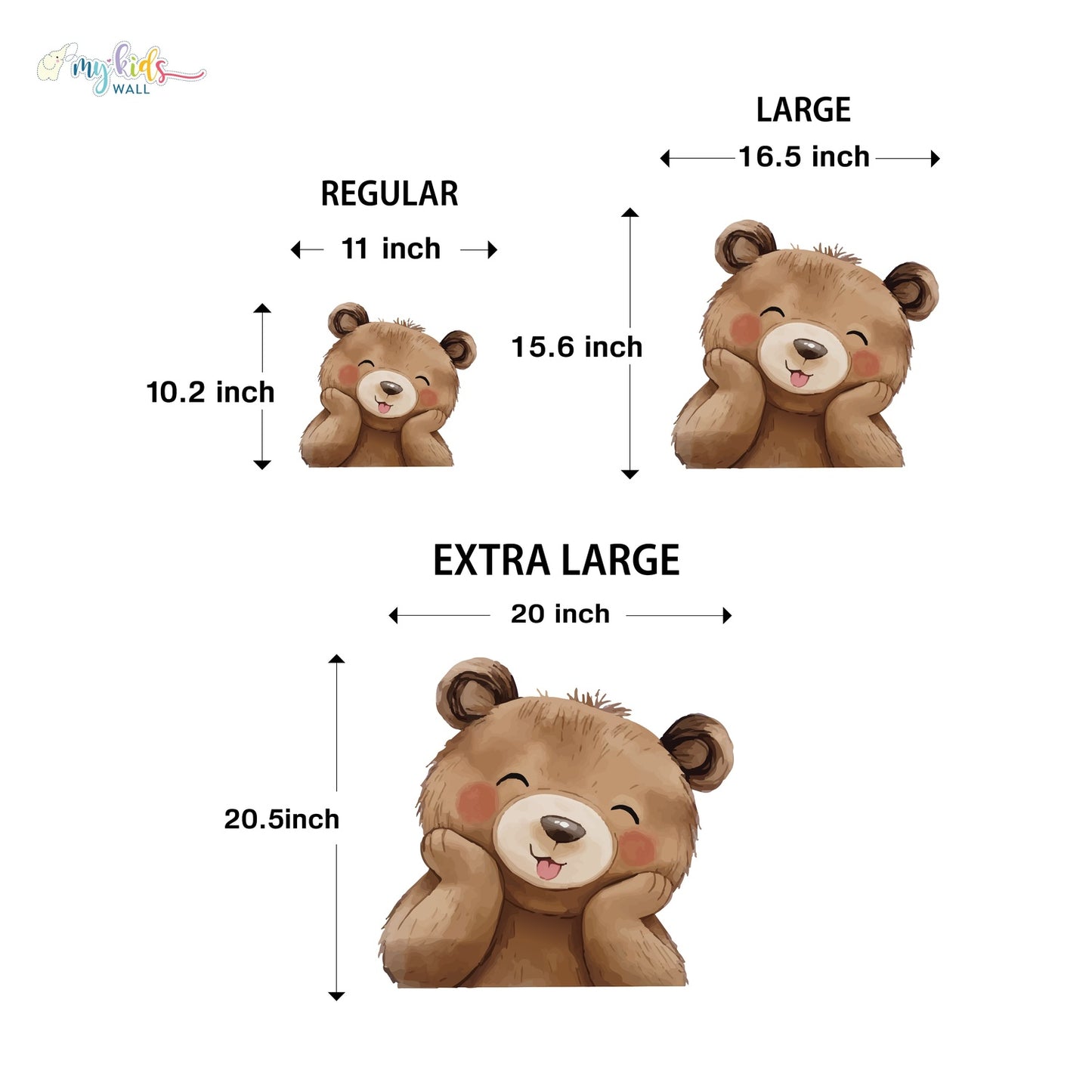 Peeping Bear Friends Personalized Wall Stickers