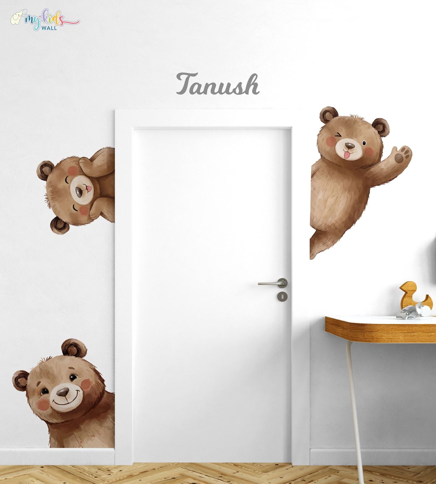Peeping Bear Friends Personalized Wall Stickers