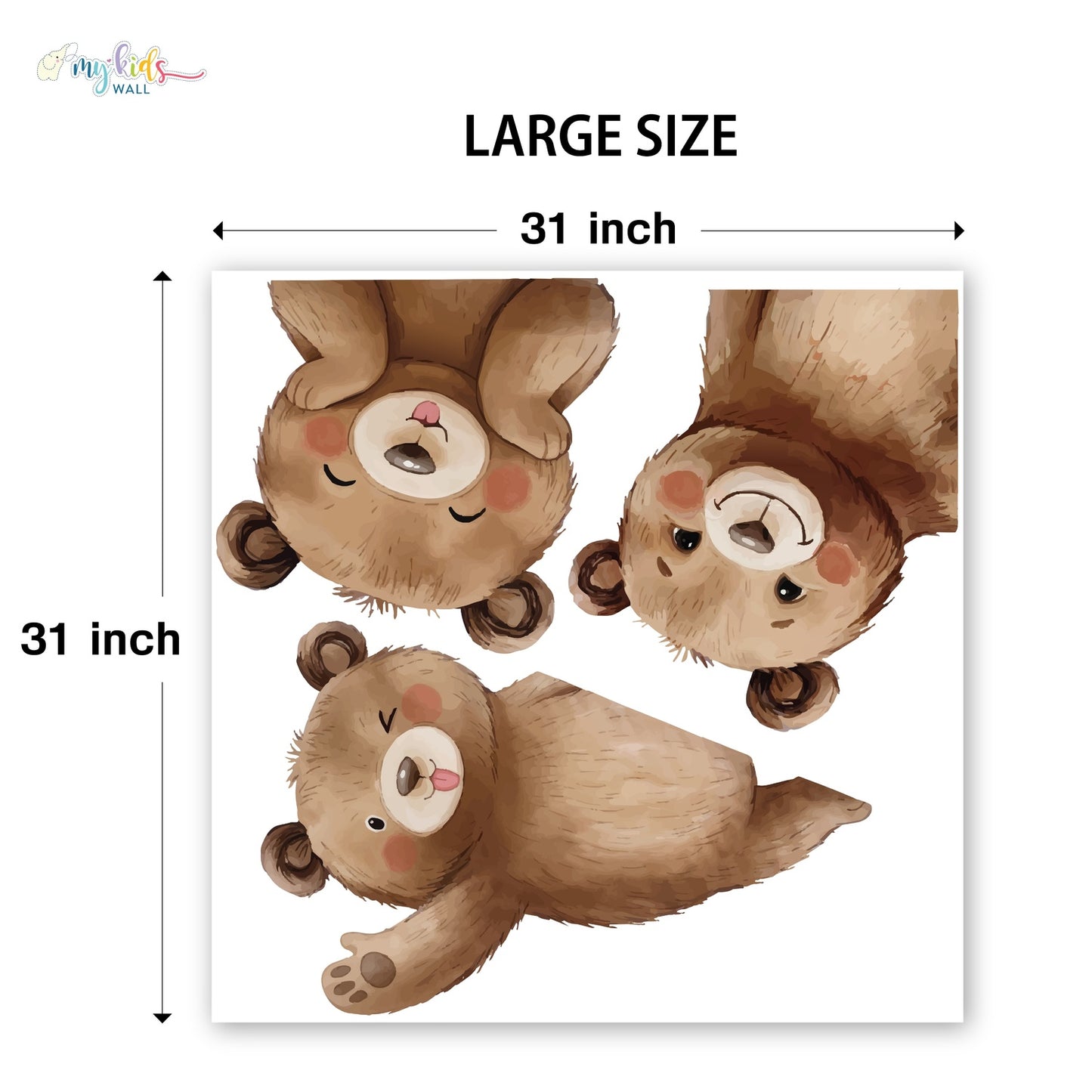 Peeping Bear Friends Personalized Wall Stickers