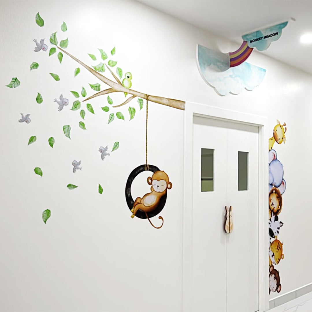 Peeping Jungle Animals Door & Wall Stickers (New)