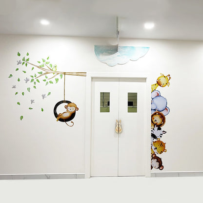 Peeping Jungle Animals Door & Wall Stickers (New)