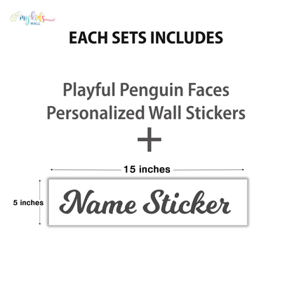 Playful Penguin Faces Personalized Wall Stickers