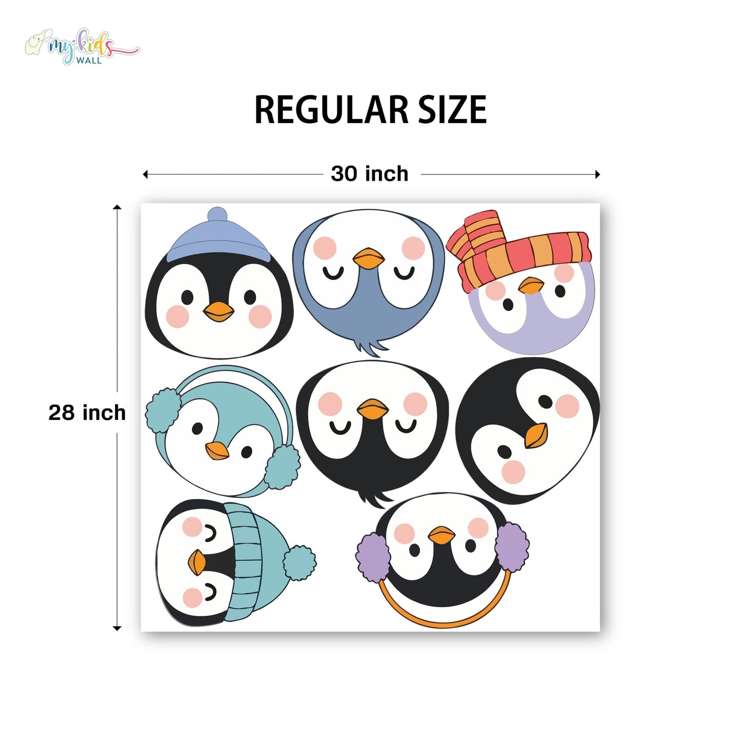 Playful Penguin Faces Personalized Wall Stickers