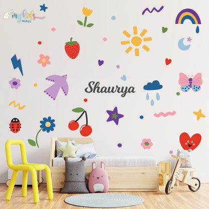 Personalized Doodle Wonderland Wall Stickers Mockup 2