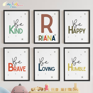 Personalized Motivational Kids Wall Art (Framed Set of 6)