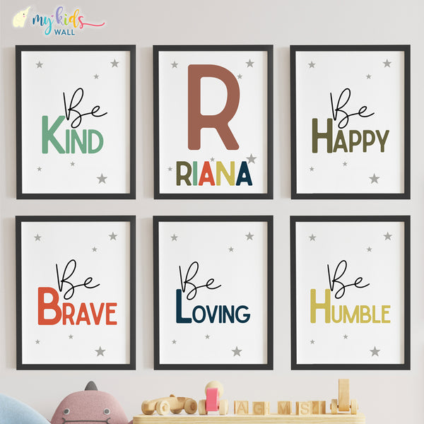 Load image into Gallery viewer, Personalized Motivational Kids Wall Art (Framed Set of 6)
