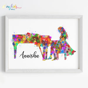 'Piano Player' Girl Personalized Wall Art (Framed) New