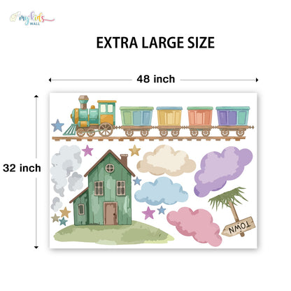 Playful Kids Train Personalized Wall Stickers