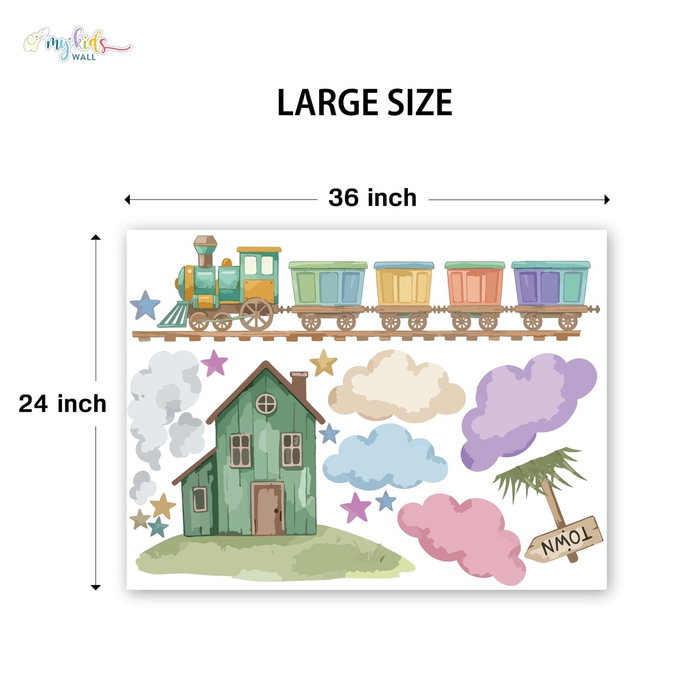 Playful Kids Train Personalized Wall Stickers