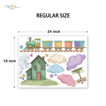 Playful Kids Train Personalized Wall Stickers