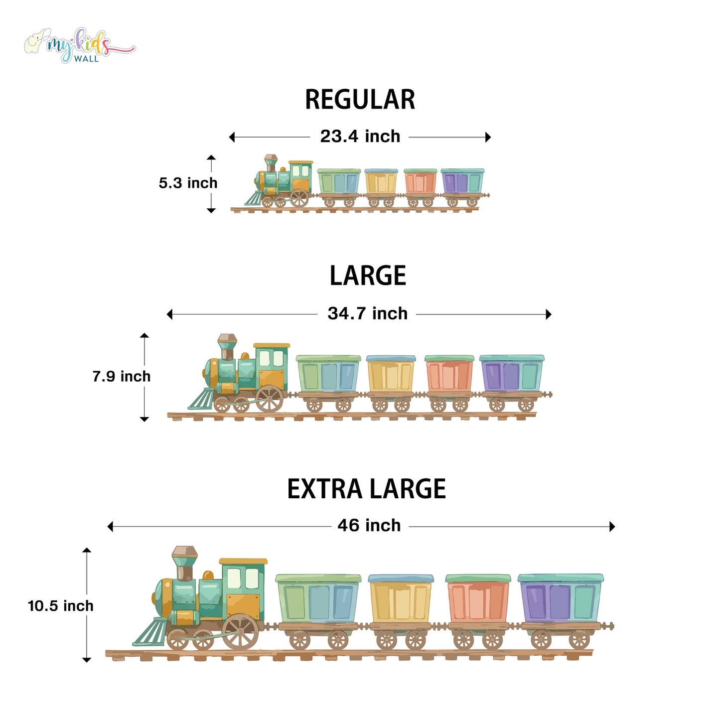Playful Kids Train Personalized Wall Stickers