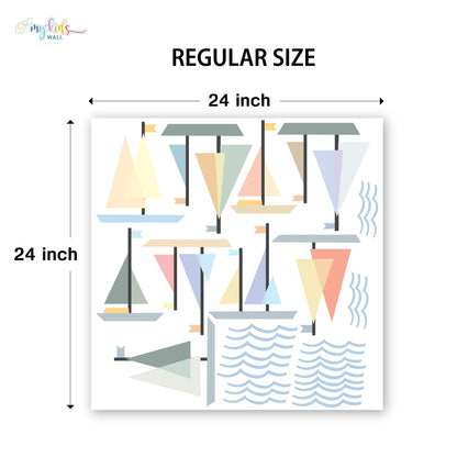 Playful Sailboat Personalized Wall Stickers