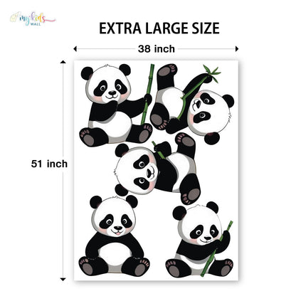 Playful Panda Personalised Wall Stickers