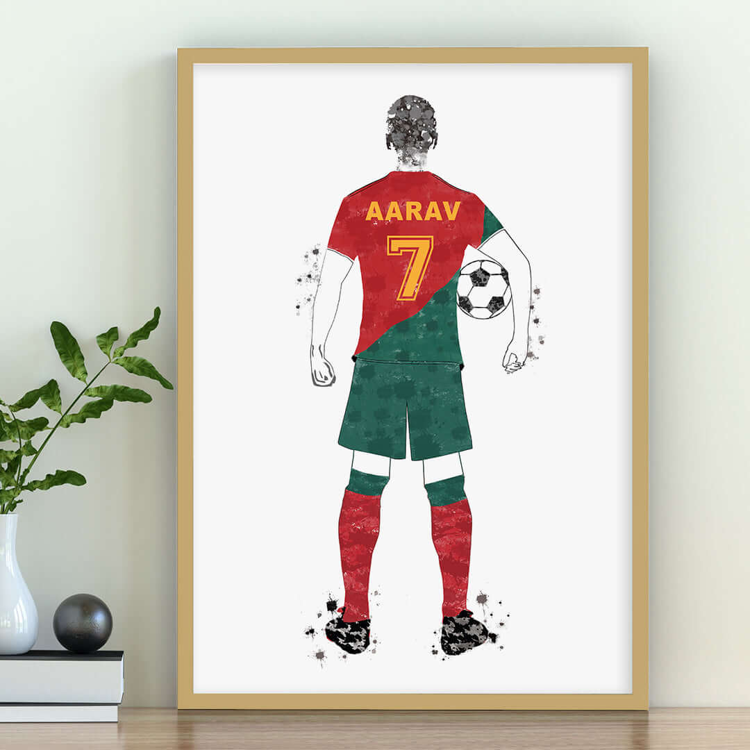 Portugal Inspirational football player wall art wooden frame