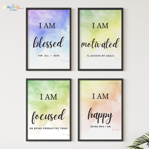 Load image into Gallery viewer, &#39;Positive Affirmations for Success&#39; Wall Art (Framed)
