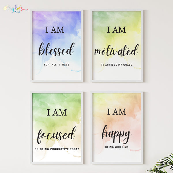 Load image into Gallery viewer, &#39;Positive Affirmations for Success&#39; Wall Art (Framed)

