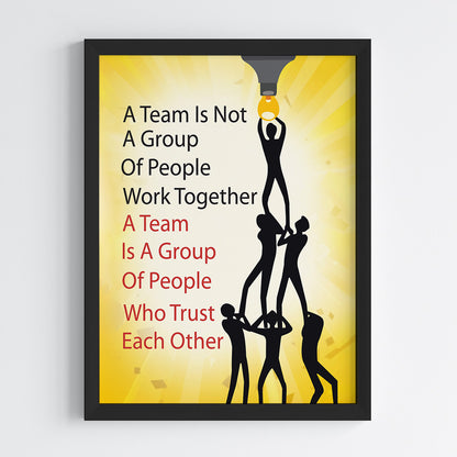 Power Of Teamwork Motivational Wall Art (Framed)