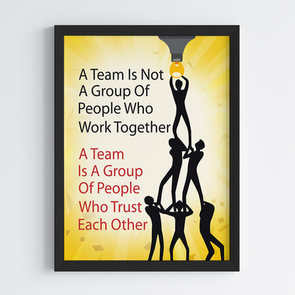 Power Of Teamwork Motivational Wall Art (Framed)