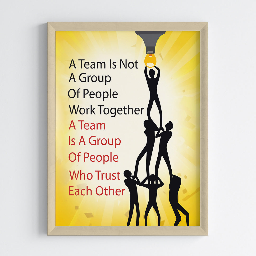 Power Of Teamwork Motivational Wall Art (Framed)