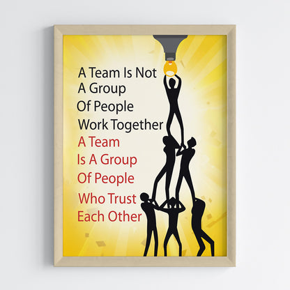 Power Of Teamwork Motivational Wall Art (Framed)