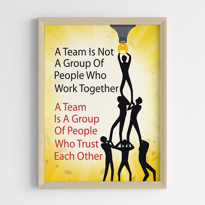 Power Of Teamwork Motivational Wall Art (Framed)