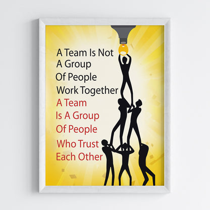 Power Of Teamwork Motivational Wall Art (Framed)
