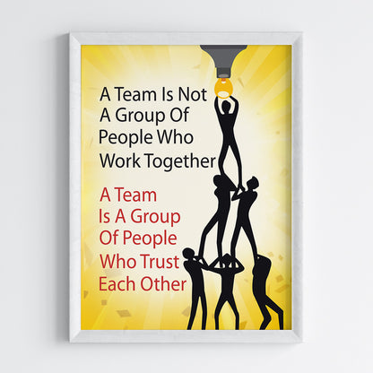 Power Of Teamwork Motivational Wall Art (Framed)