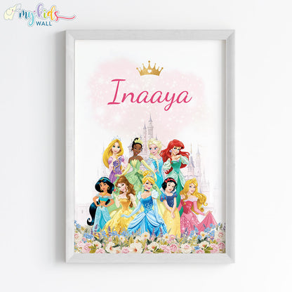 Princesses Personalized Wall Art (Framed)