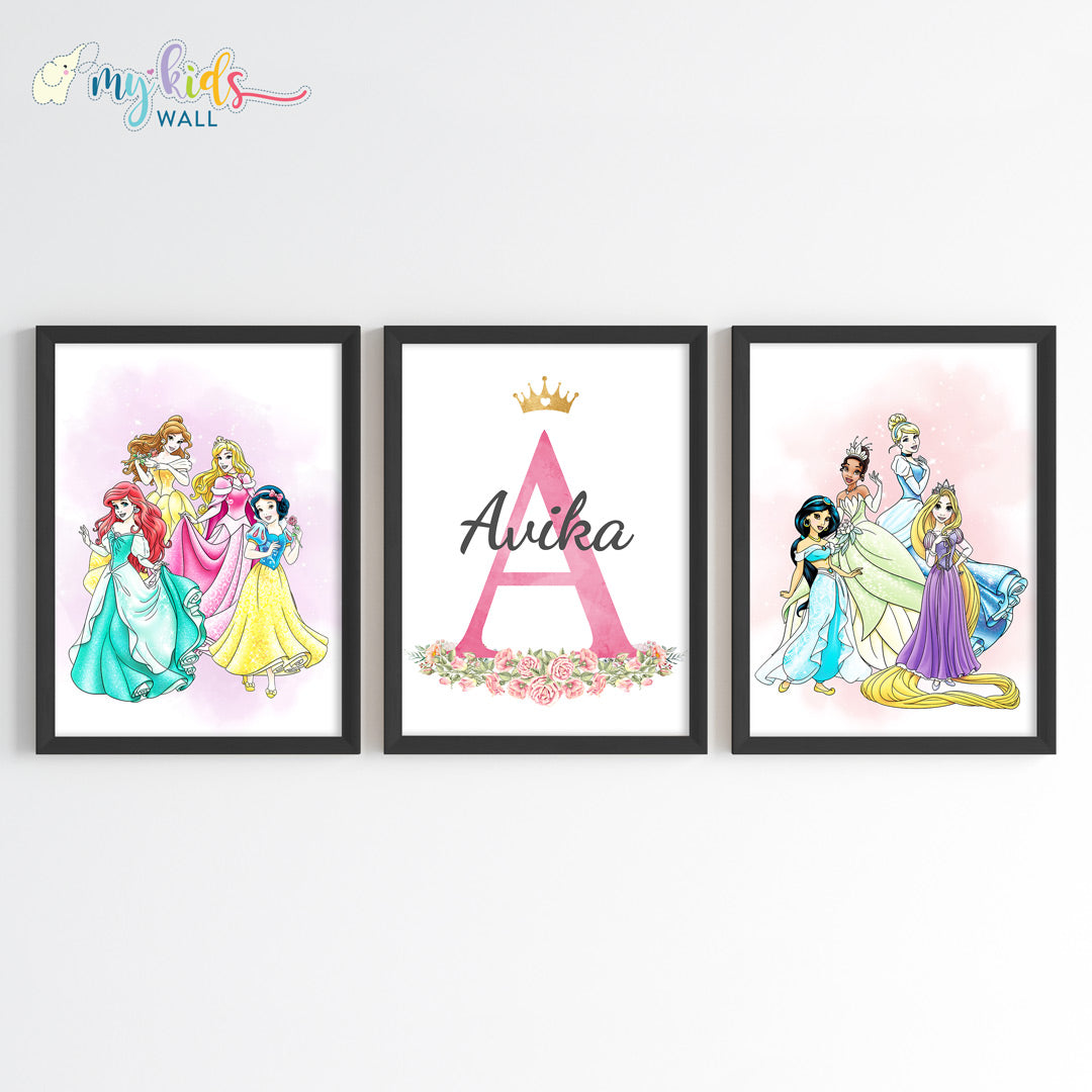 Princess Personalized Wall Art (Framed Set of 3)