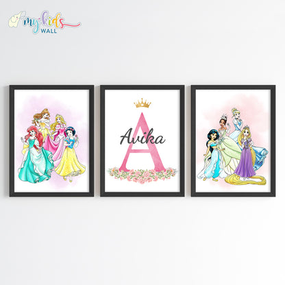 Princess Personalized Wall Art (Framed Set of 3)