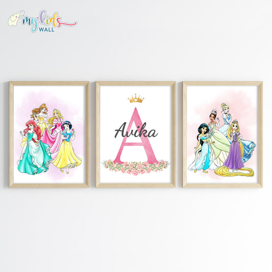 Princess Personalized Wall Art (Framed Set of 3)