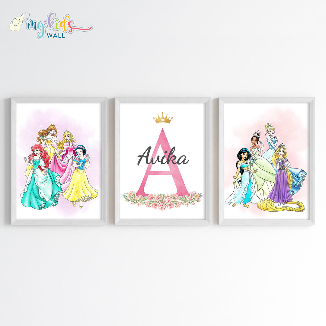 Princess Personalized Wall Art (Framed Set of 3)