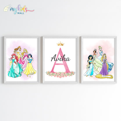Princess Personalized Wall Art (Framed Set of 3)