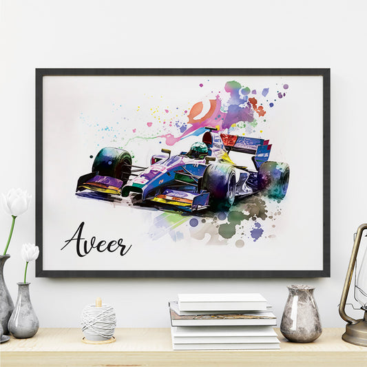 Formula 1 Racer Personalized Wall Art (Framed)