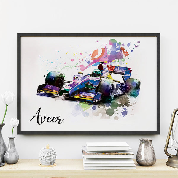 Load image into Gallery viewer, &#39;Formula 1 Racer&#39; Personalized Wall Art (Framed)
