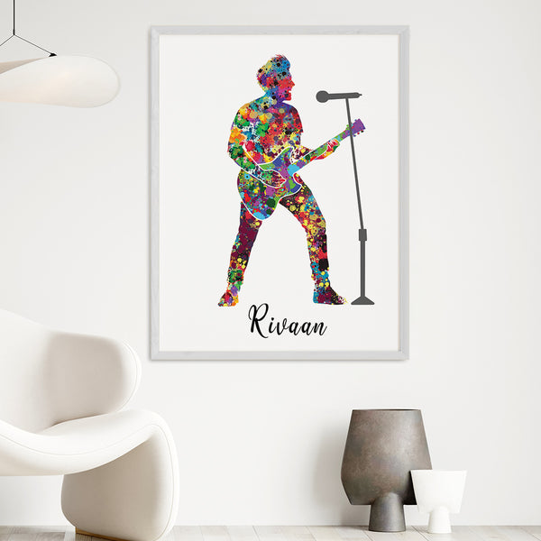 Load image into Gallery viewer, &#39;Rockstar Guitarist&#39; Personalized Wall Art (Big Frame)
