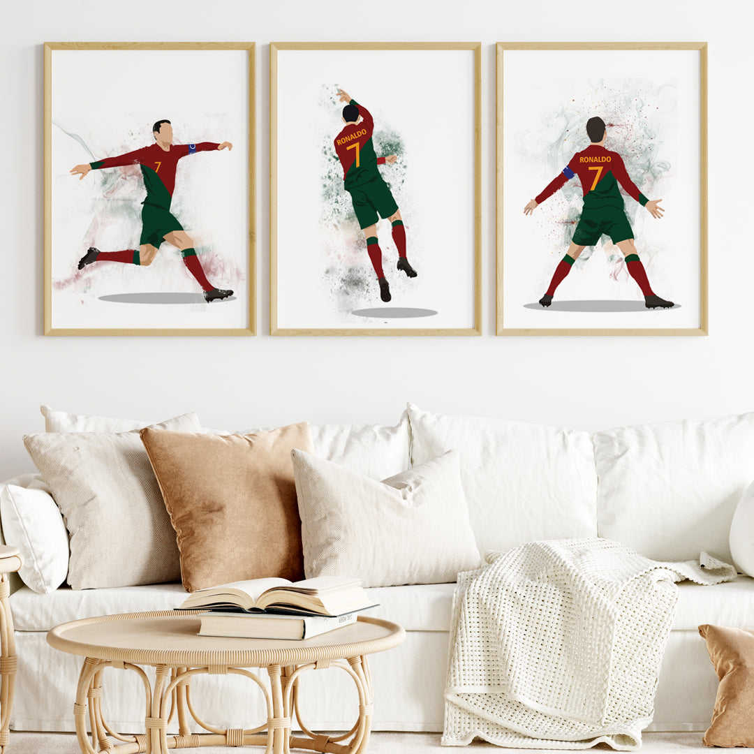 Ronaldo and Messi Wall Art for Living Room and Bedroom Decorations