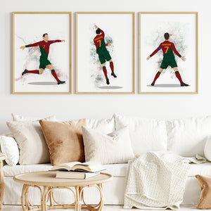 'Cristiano Ronaldo' Personalized Wall Art (Framed Set of 3)