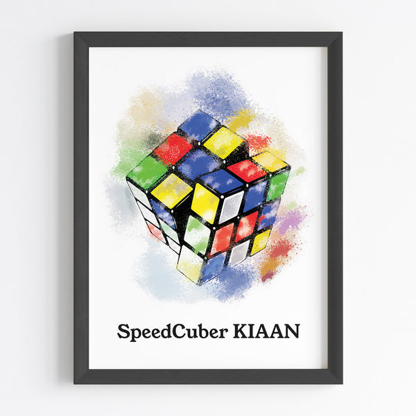 Load image into Gallery viewer, &#39;Rubik&#39;s Cube Master&#39; Personalized Wall Art (Framed)
