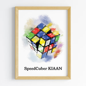 'Rubik's Cube Master' Personalized Wall Art (Framed)