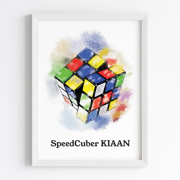 Load image into Gallery viewer, &#39;Rubik&#39;s Cube Master&#39; Personalized Wall Art (Framed)
